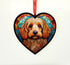 Cockapoo Yellow Stained Glass Effect Heart Suncatcher